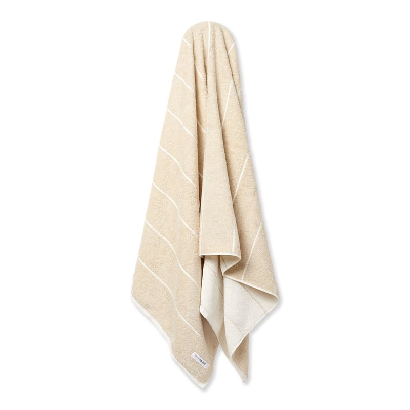 Kingston Linen Blend Natural Stripe Bath Towels