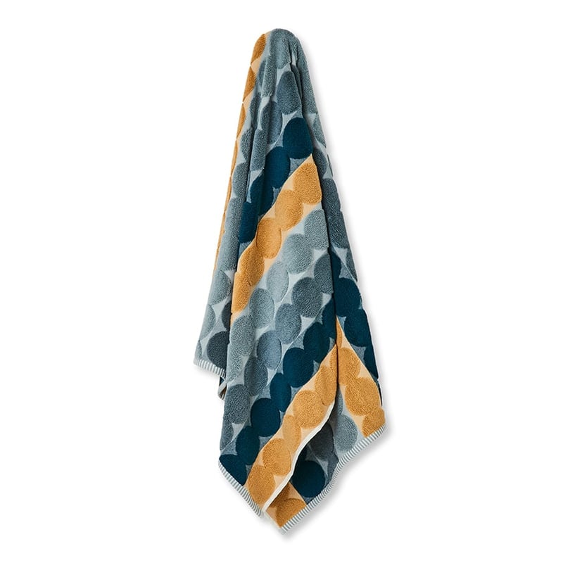 Arena Blues & Mustard Geo Stripe Towel Range