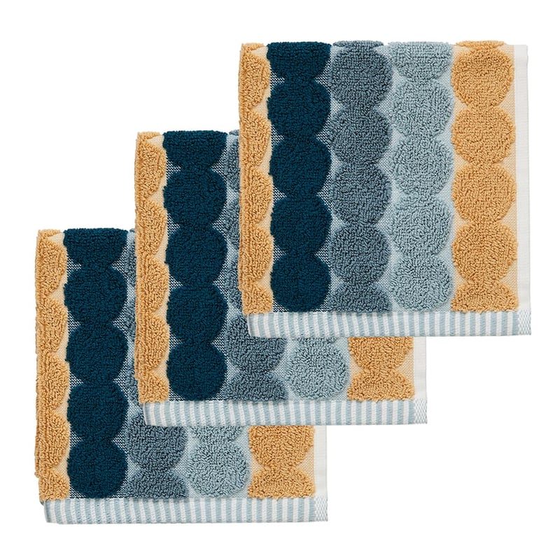 Arena Blues & Mustard Geo Stripe Towel Range