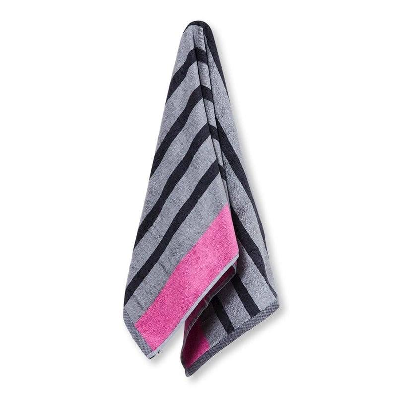 Bamboo Cotton Grey & Hot Pink Stripe Gym Towel 