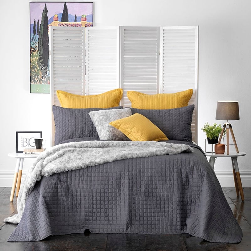 Smithfield Charcoal Bedspread Set + Accessories