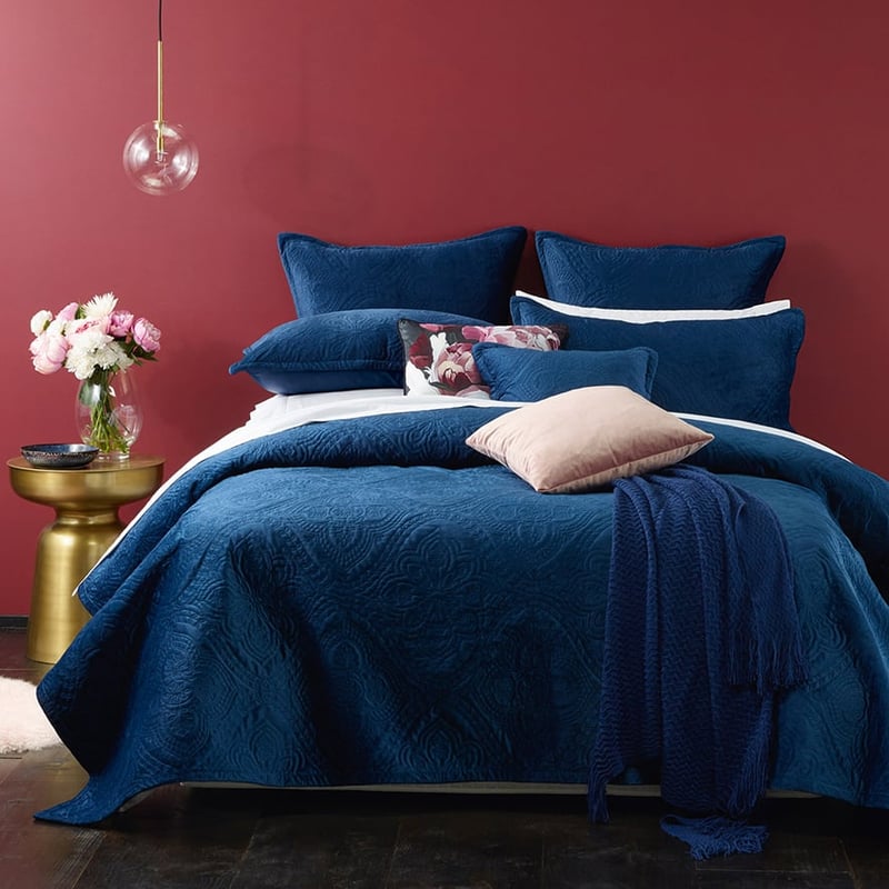 Dynasty Navy Blue Coverlet Set + Accessories