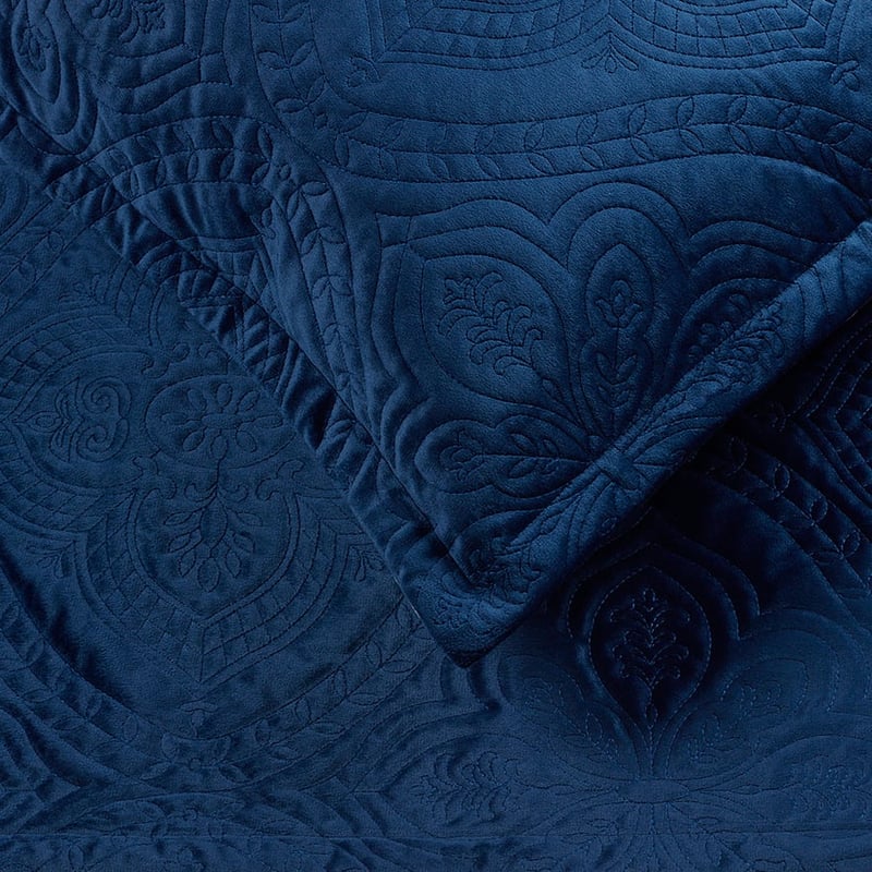 Dynasty Navy Blue Coverlet Set + Accessories