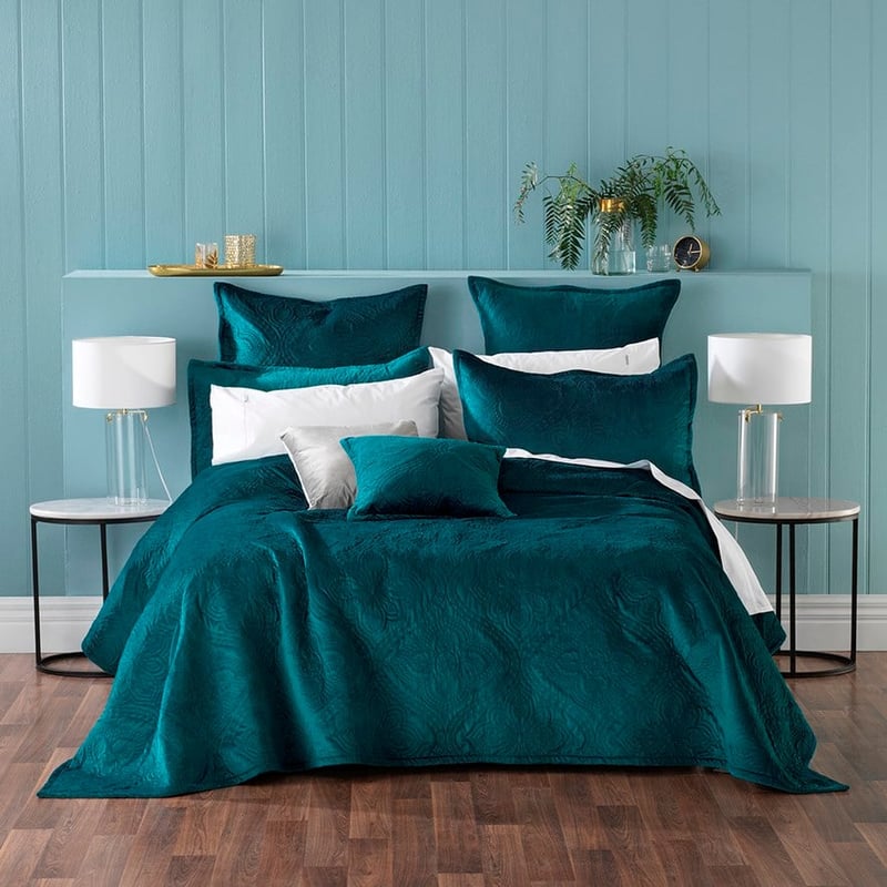 Dynasty Teal Coverlet Set + Accessories