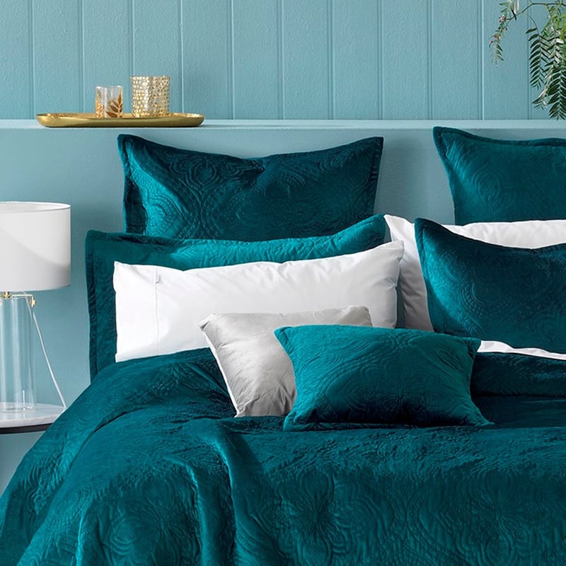 Dynasty Teal Coverlet Set + Accessories