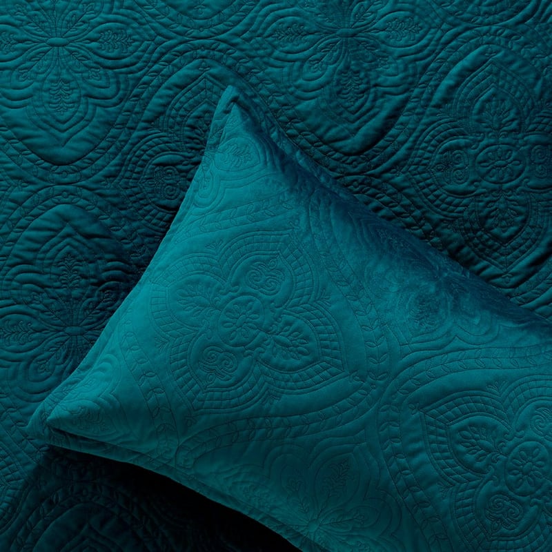 Dynasty Teal Coverlet Set + Accessories