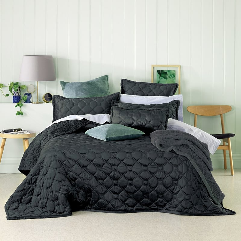 Yaxley Charcoal Coverlet Set + Accessories