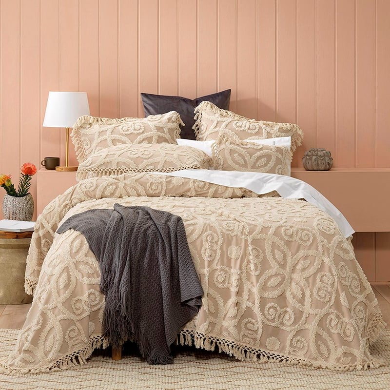 Sheba Taupe Bedspread Set + Accessories