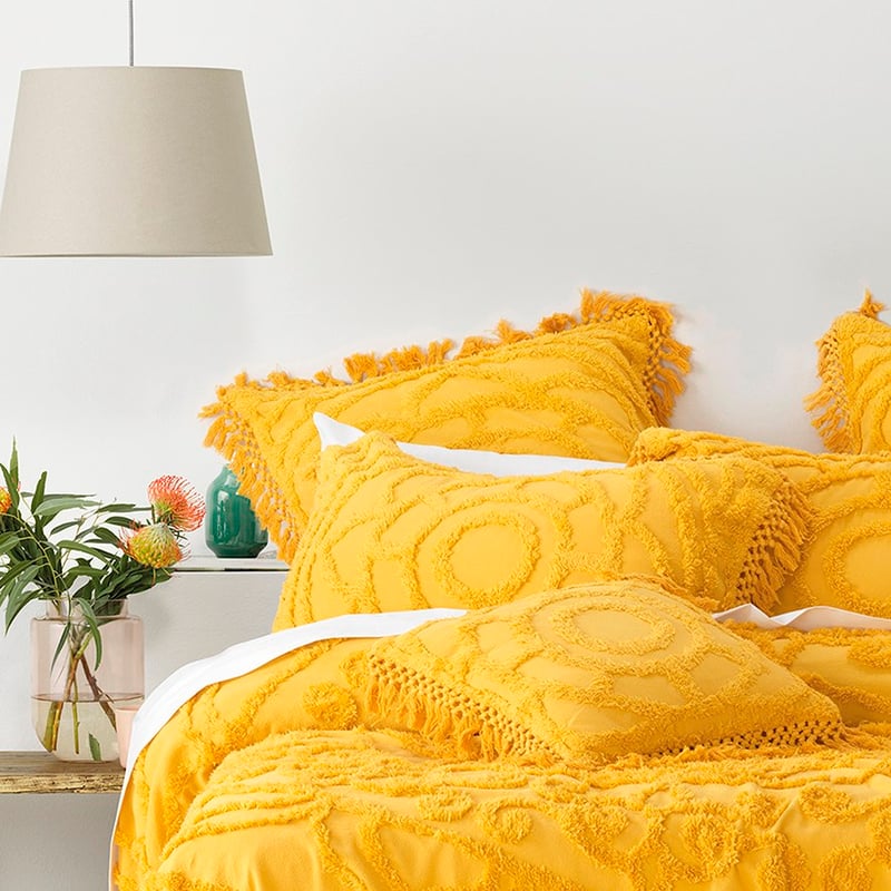 Santorini Mustard Bedspread Set + Accessories