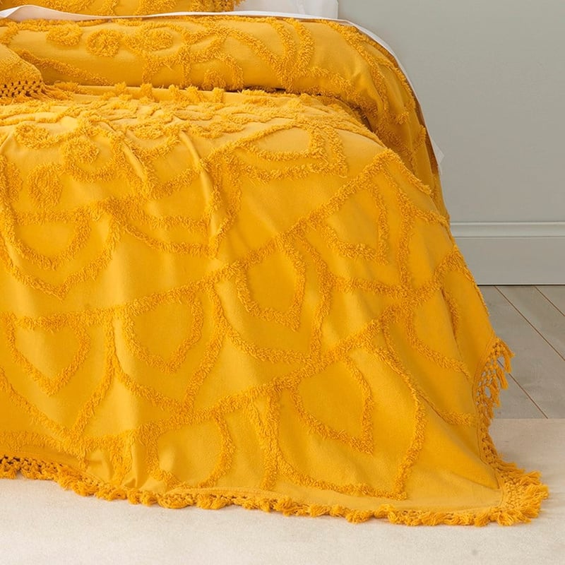 Santorini Mustard Bedspread Set + Accessories