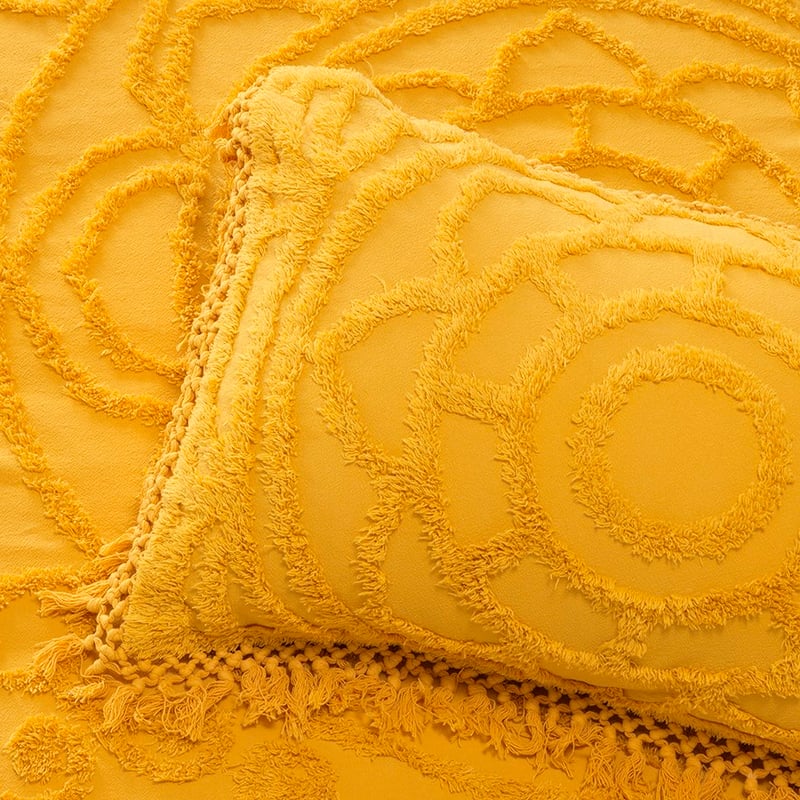 Santorini Mustard Bedspread Set + Accessories