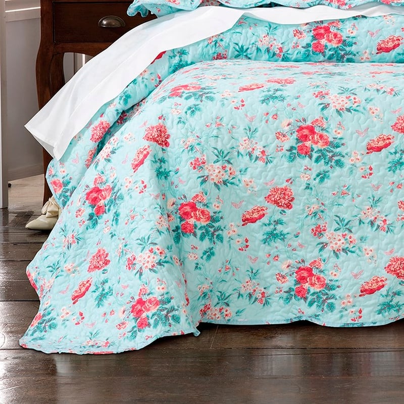 Serenity Duck Egg Bedspread Set + Accessories