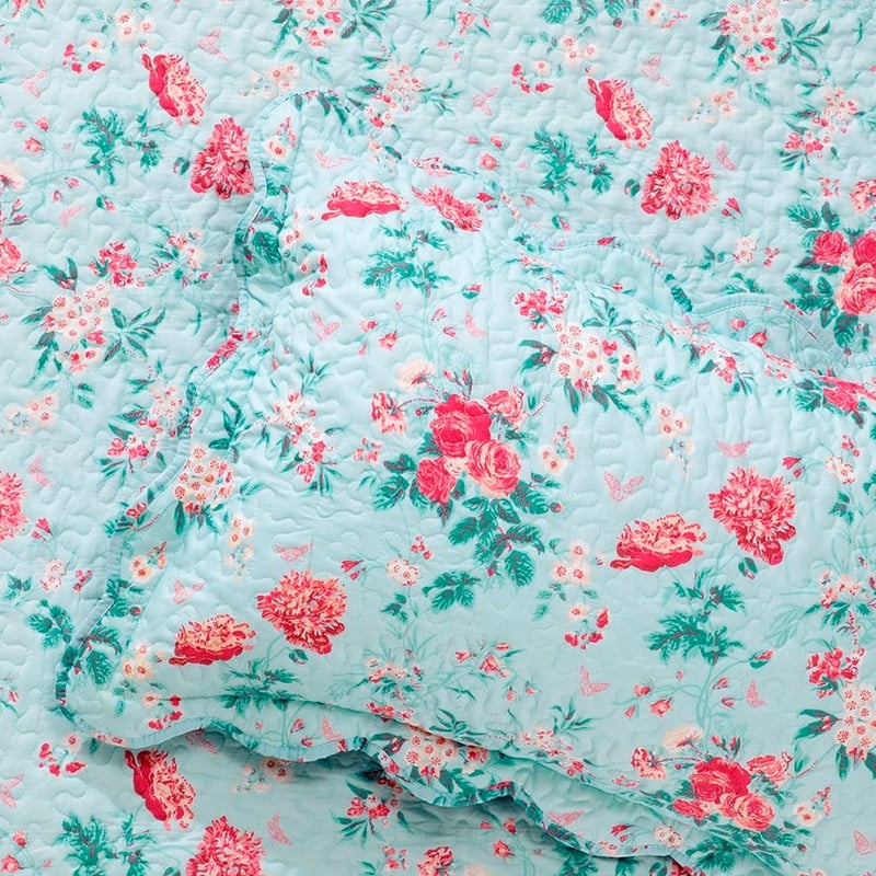 Serenity Duck Egg Bedspread Set + Accessories