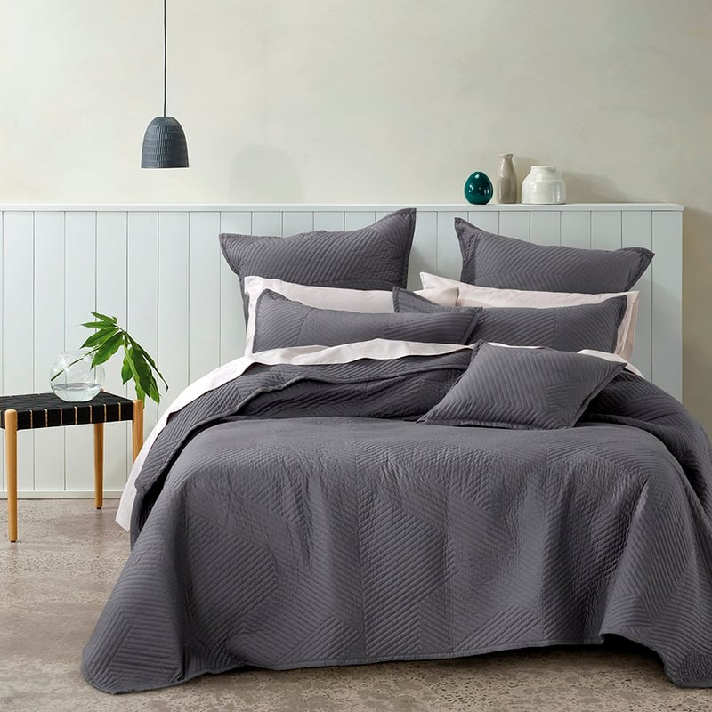 Kingsley Coal Coverlet Set + Accessories