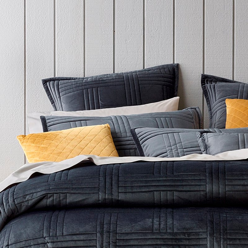 Dayton Charcoal Coverlet + Accessories