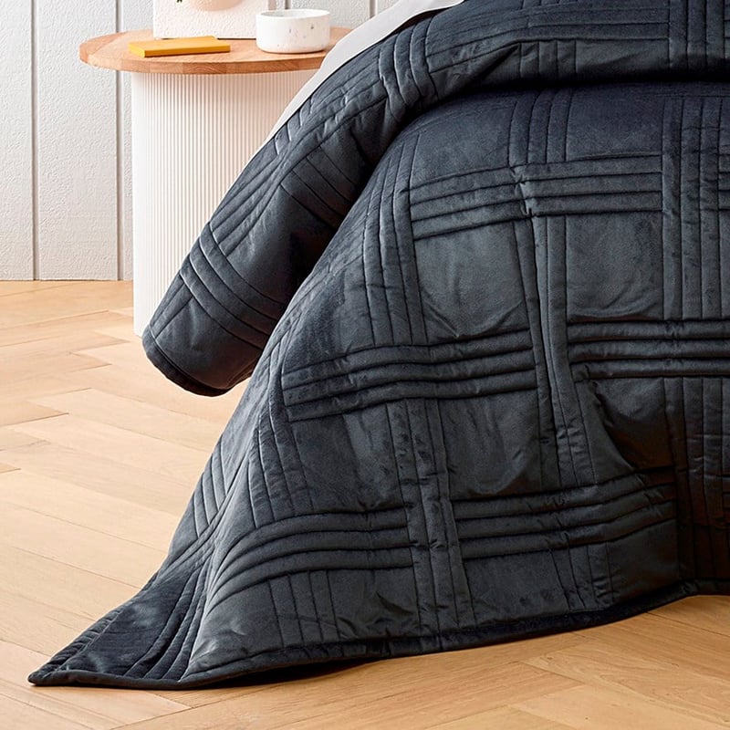Dayton Charcoal Coverlet + Accessories