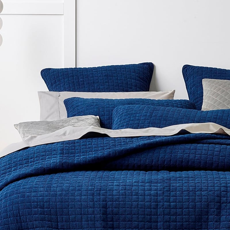 Turin Indigo Coverlet Set + Accessories