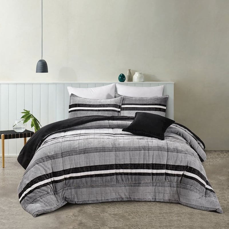 Ravenna Piece Coal Comforter Set + Accessories