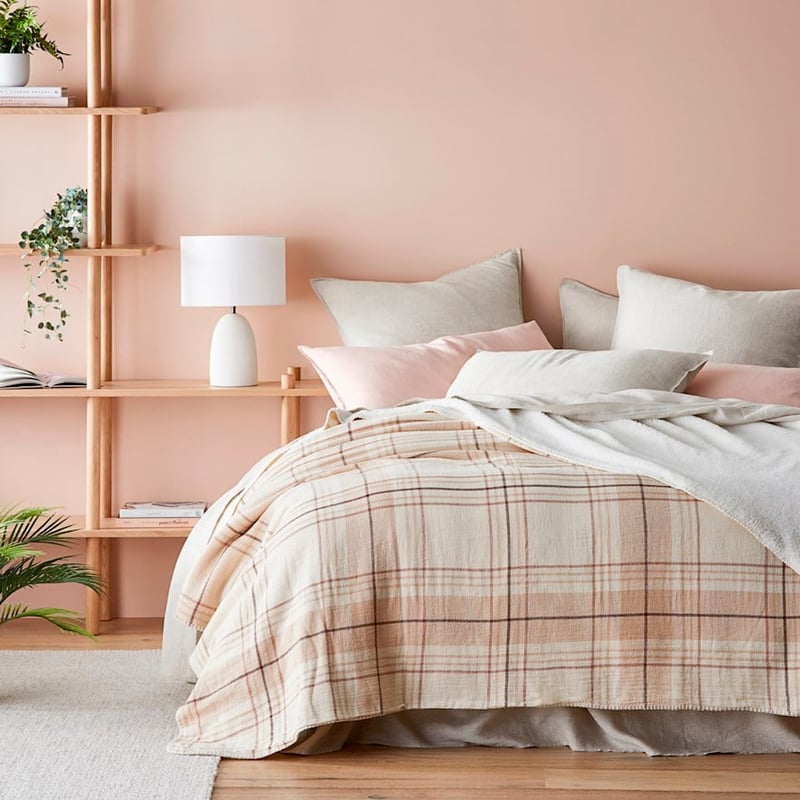 Spencer Natural Check Blanket