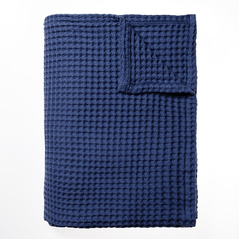 Supersoft Blue Turkish Waffle Blanket