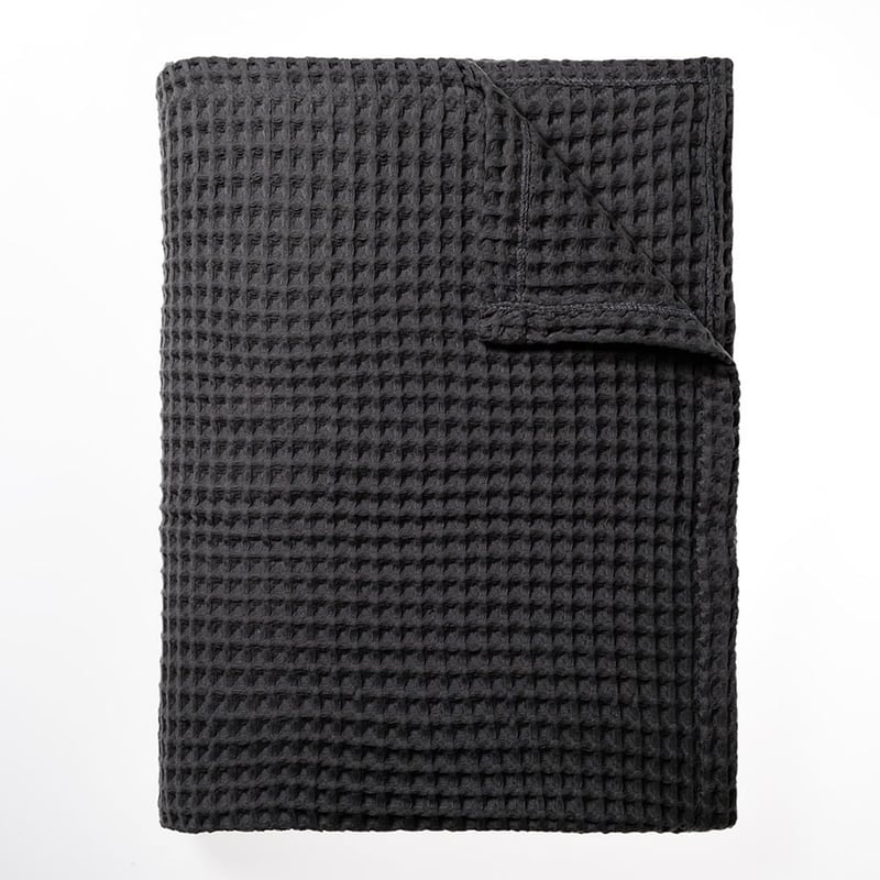Supersoft Slate Grey Turkish Waffle Blanket