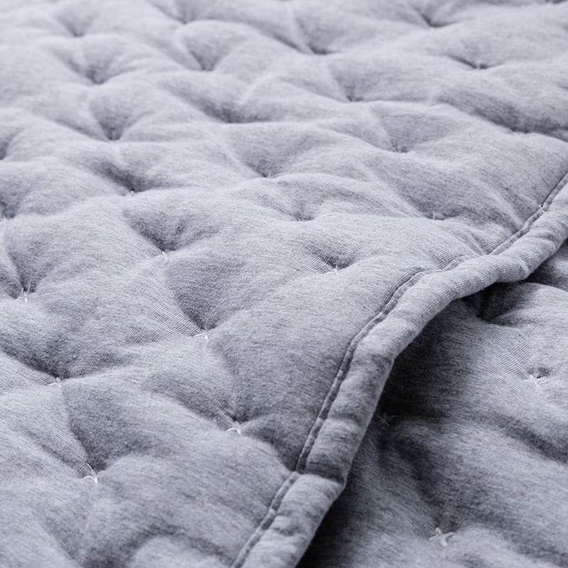 Chantelly Grey Marle Quilted Blanket