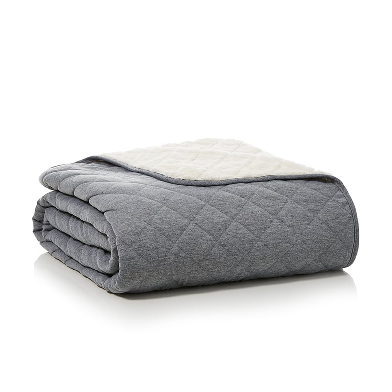 Jersey Silver Marle Quilted Sherpa Blanket