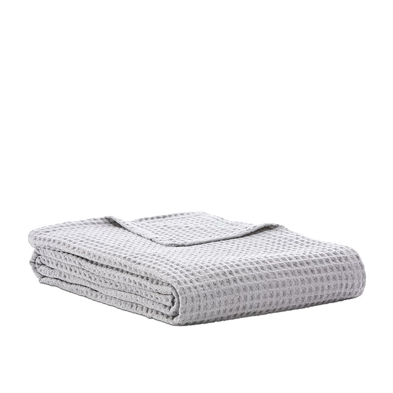 European Turkish Cotton Grey Marle Waffle Blanket - OLD