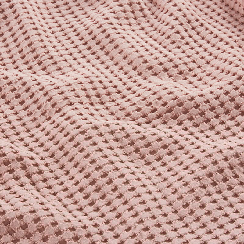 European Turkish Cotton Rose Waffle Blanket - OLD
