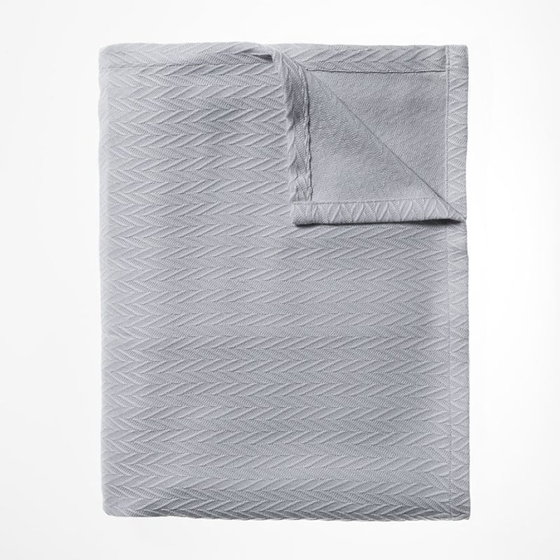 Summer Weight Silver Cotton Bamboo Blanket