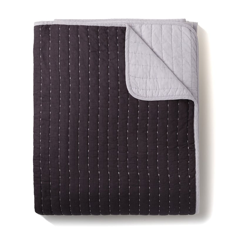 Florence Coal & Silver Quilted Blanket