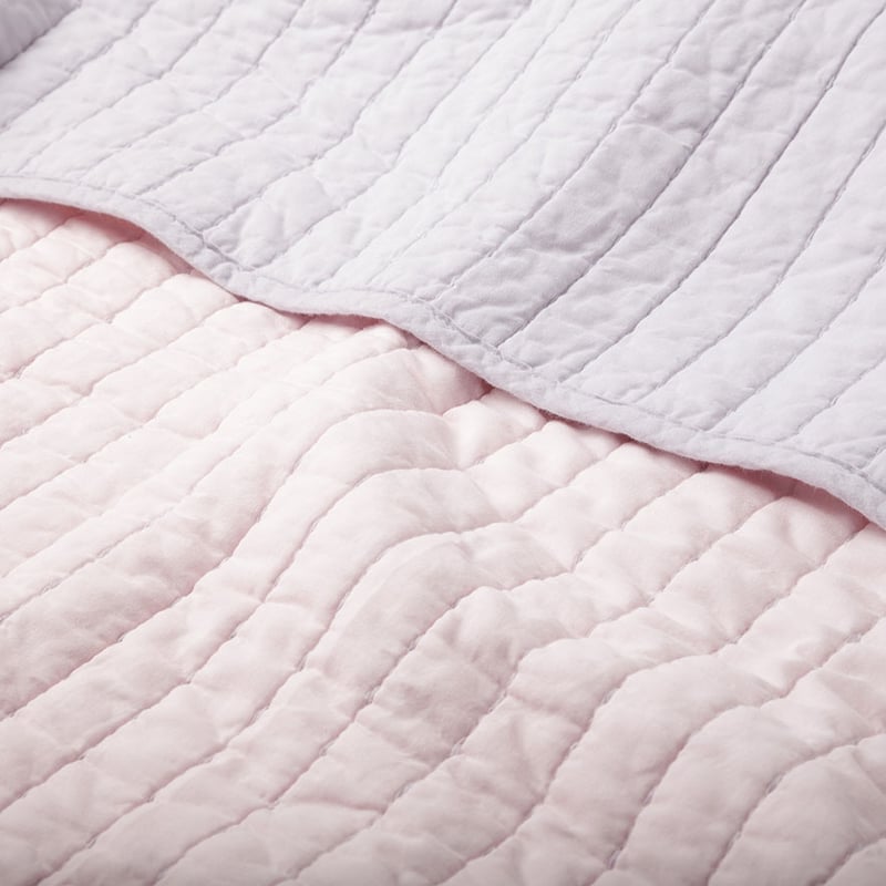 Florence Pink & Silver Quilted Blanket