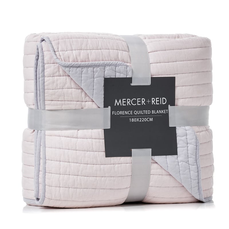 Florence Pink & Silver Quilted Blanket