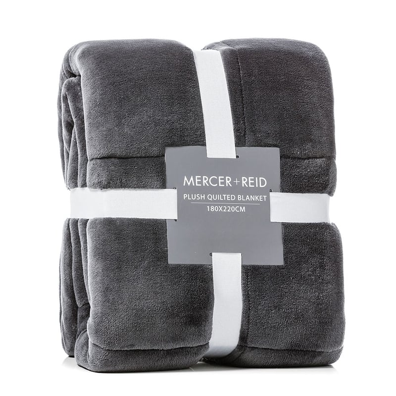 Plush Coal Quilted Blanket