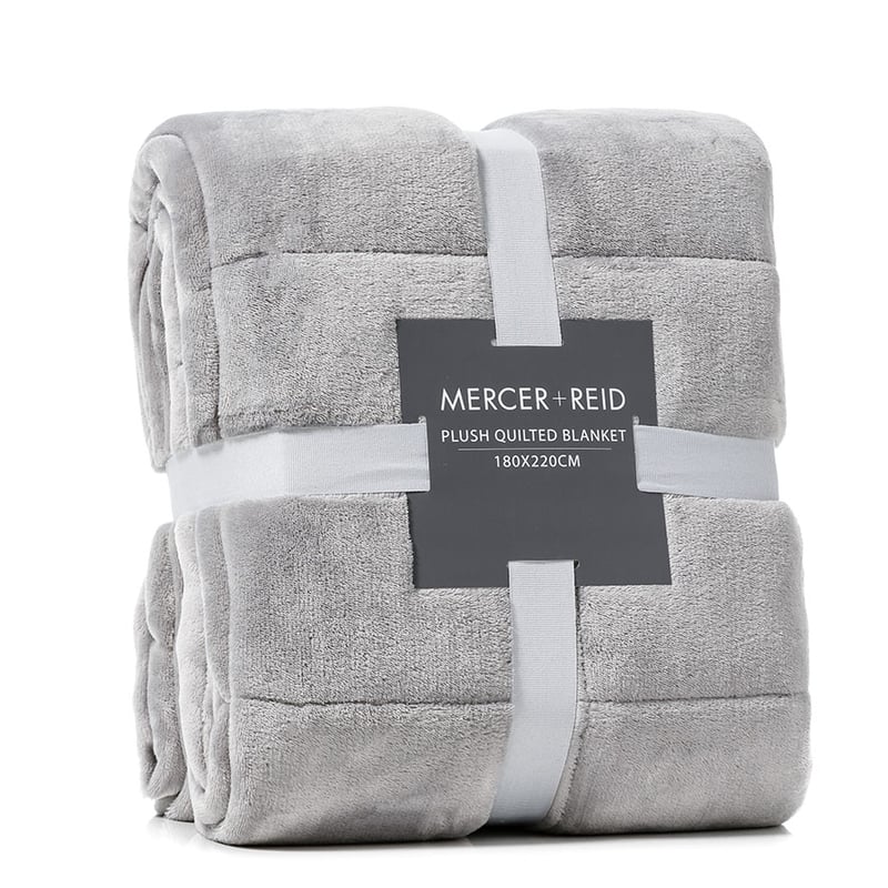 Plush Silver Quilted Blanket OFFLINE 