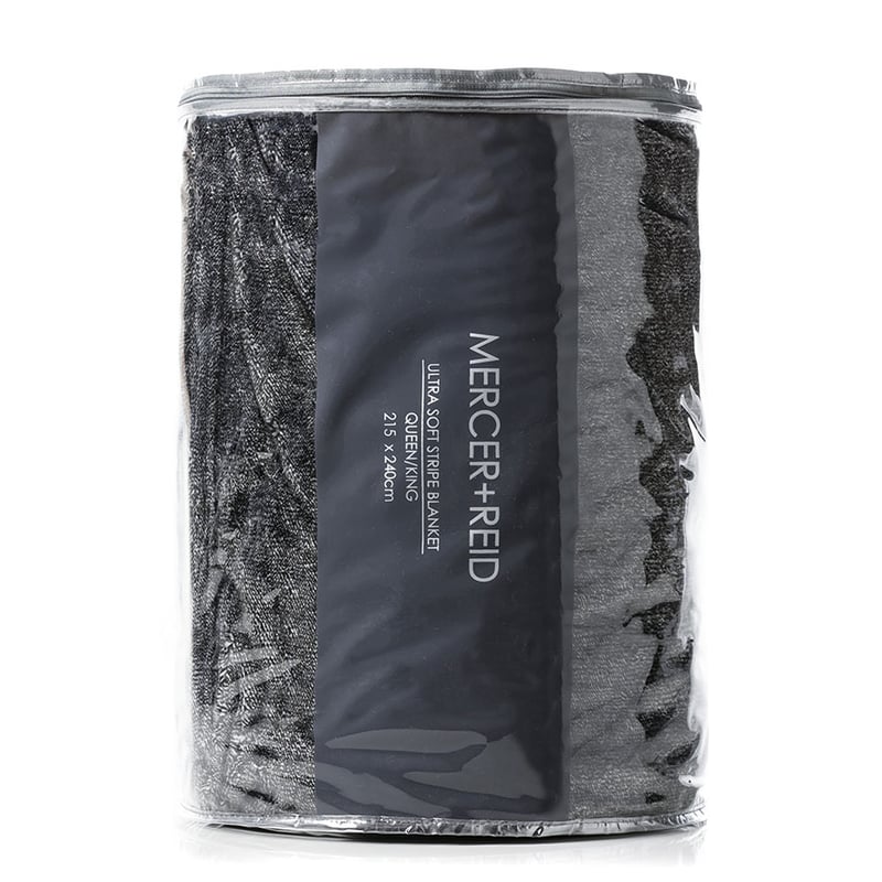 Ultra Soft Charcoal Stripe Blanket