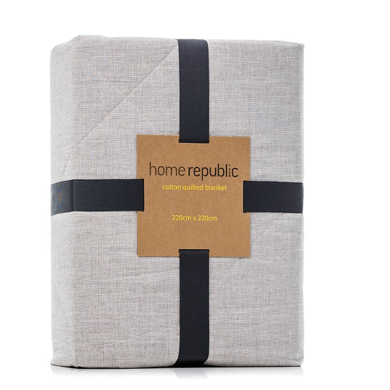 Cotton Natural Marle Quilted Blanket