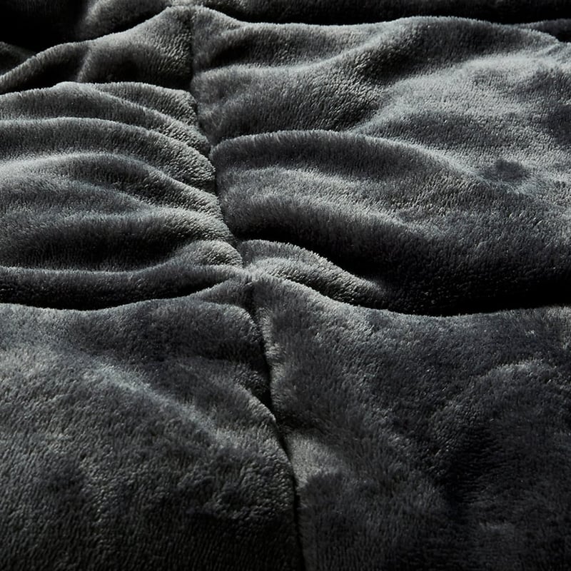 Plush Coal Quilted Blanket
