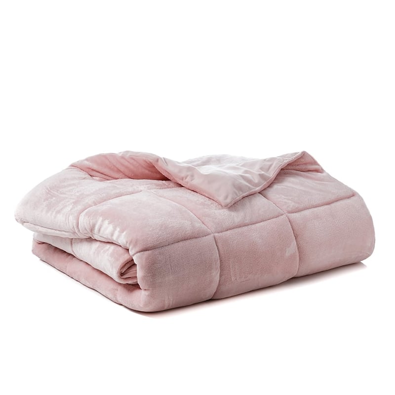 Plush Deep Rose Quilted Blanket