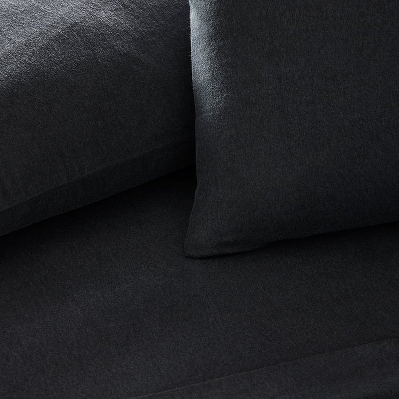 Plain Dyed Flannelette Charcoal Sheet Set