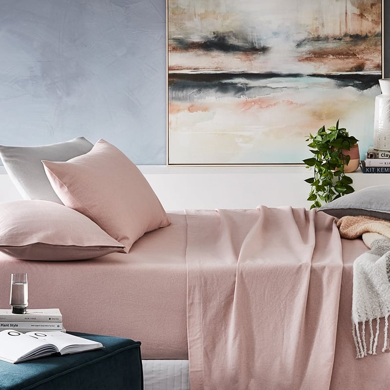 Plain Dyed Flannelette Pink Sheet Set