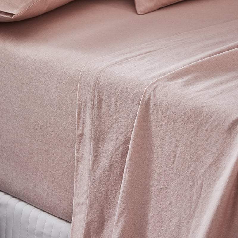 Plain Dyed Flannelette Pink Sheet Set