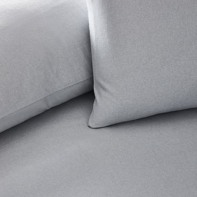 Plain Dyed Flannelette Silver Sheet Set