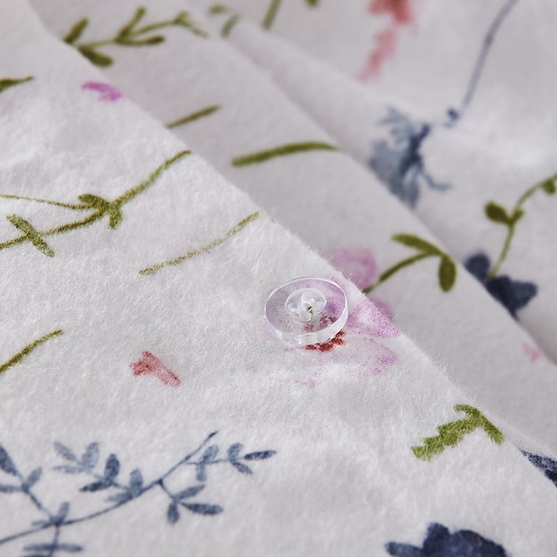 Printed Flannelette Multi Floral Quilt Cover Set