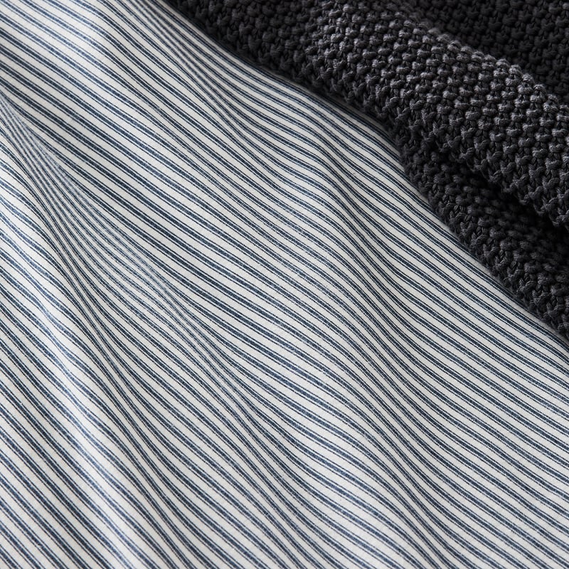 Printed Flannelette Navy Stripe Quilt Cover Set + Separates