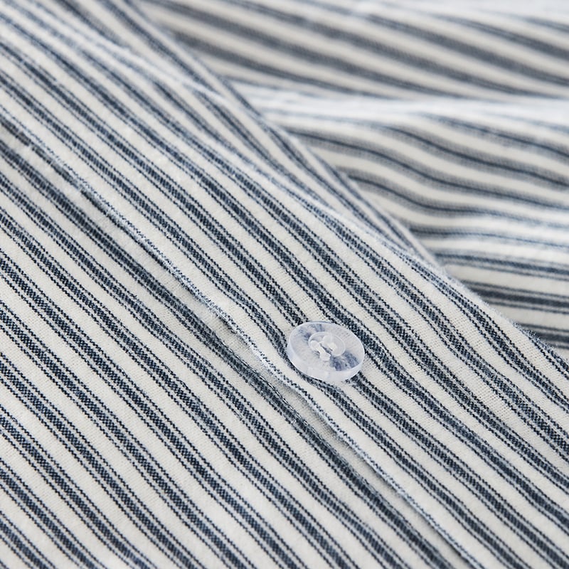 Printed Flannelette Navy Stripe Quilt Cover Set + Separates