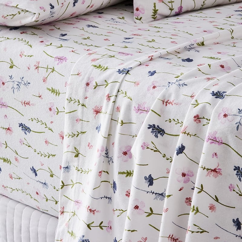Printed Flannelette Multi Floral Sheet Set