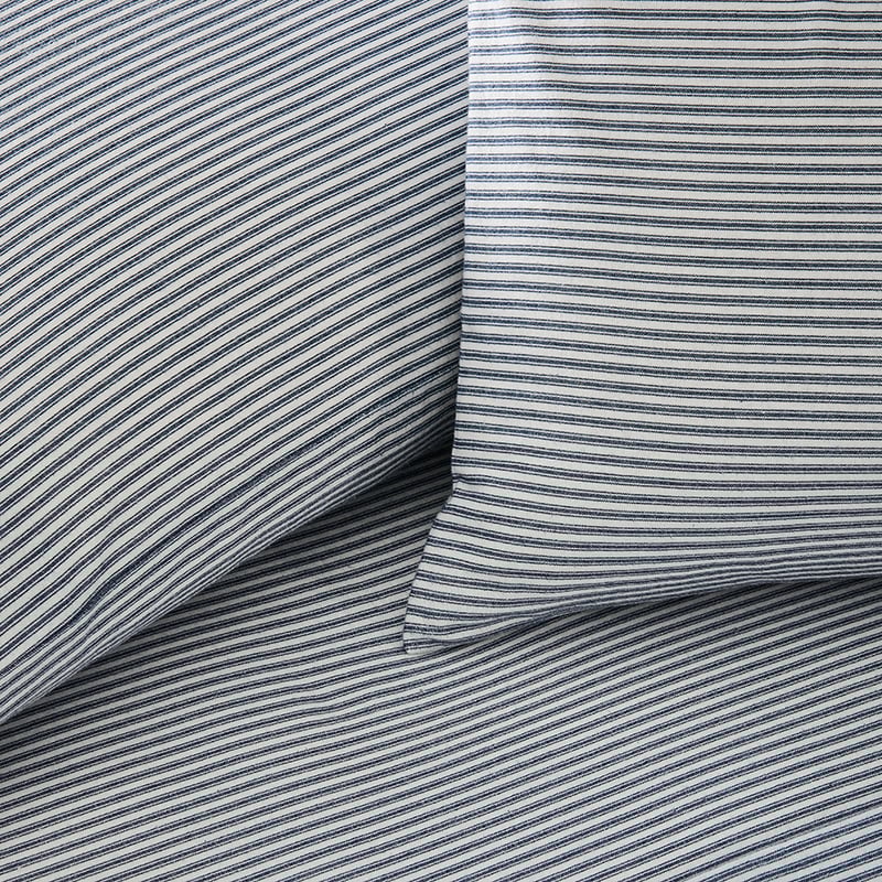 Printed Flannelette Navy Stripe Sheet Set
