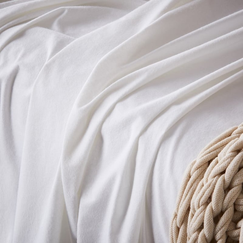 Flannelette White Sheet Set