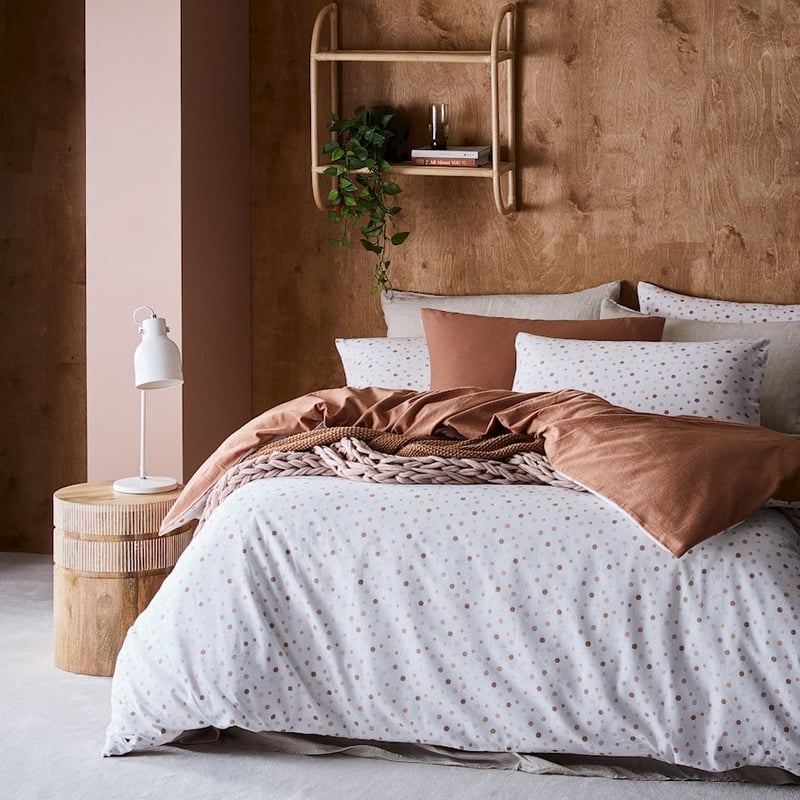 Printed Earth Spot Flannelette Quilt Cover Set + Separates